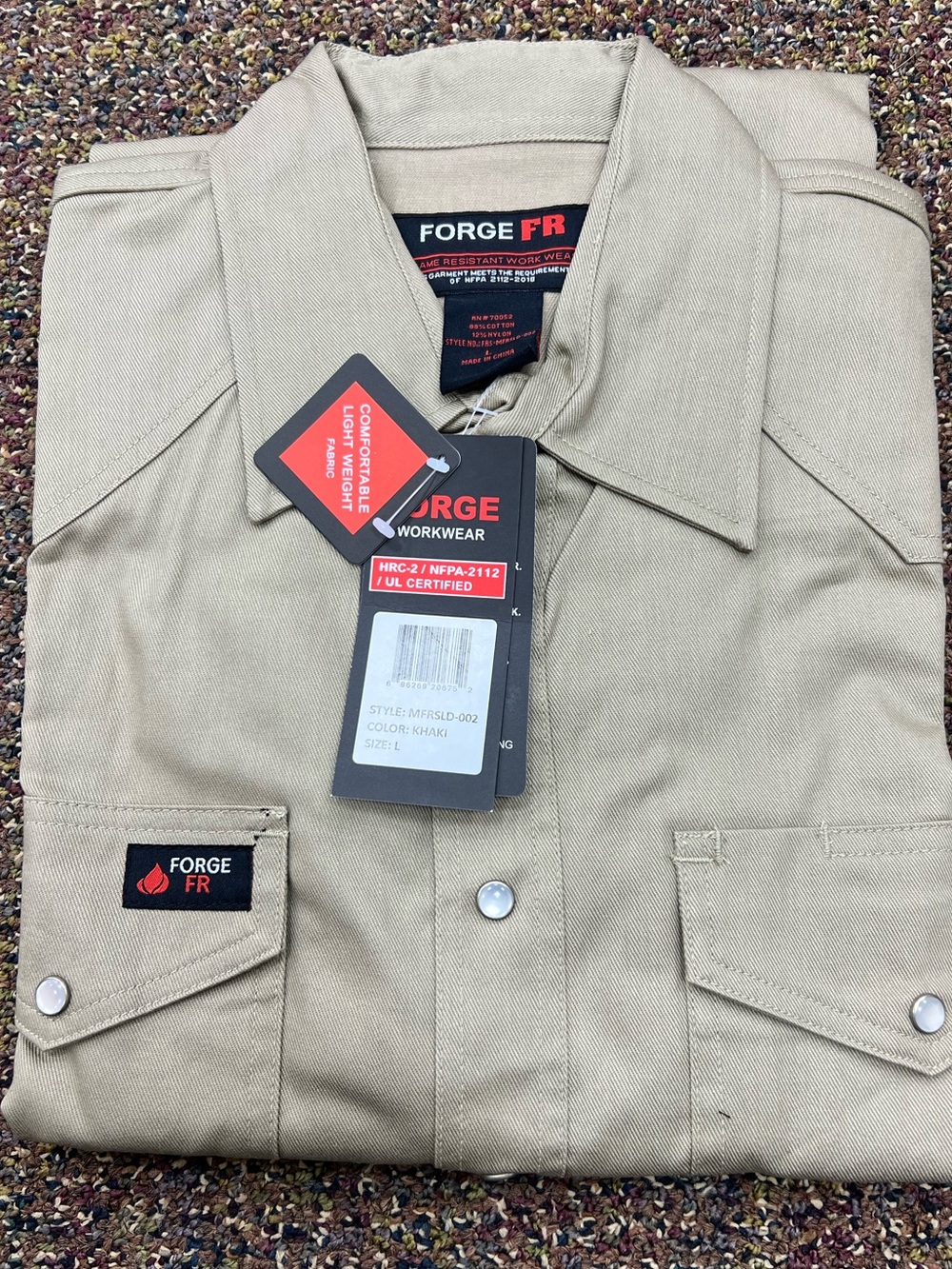 Forge FR Khaki Work Shirt L